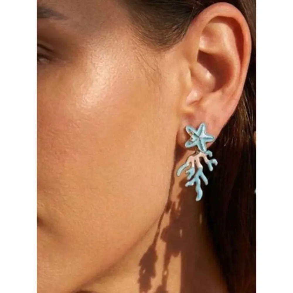 Blue Starfish earring A1832